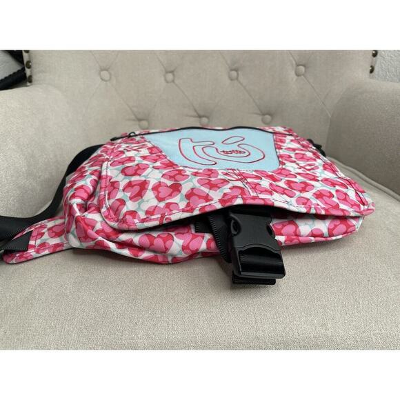 Totto Multicolor Pink Hearts Messenger Bag Shoulder Bag Blue Pink Travel School - Picture 4 of 6